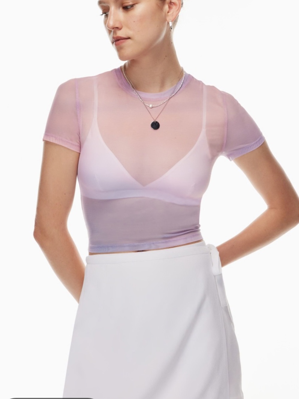 NWT Aritzia TNA Dixie sheer crop top